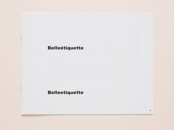 Jean-Michel Wicker, Belle étiquette, édition du CEC, 2016. © Sandra Pointet